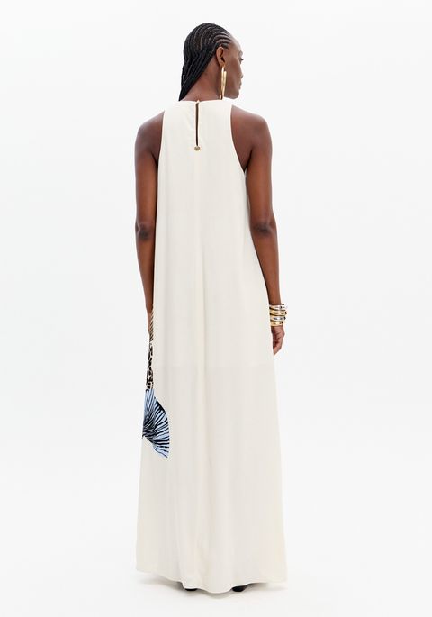 Vestido Super Midi Halter Com Faixa