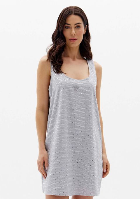 Vestido Curto Shine Com Enfeite