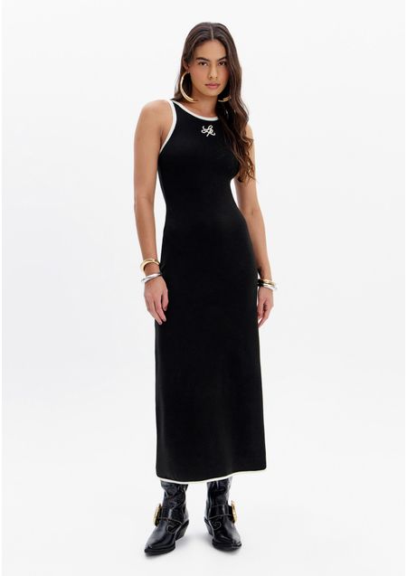 Vestido Tricot Nadador Com Logo