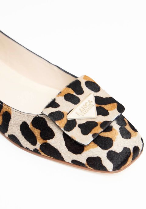 Sapatilha Couro Animal Print