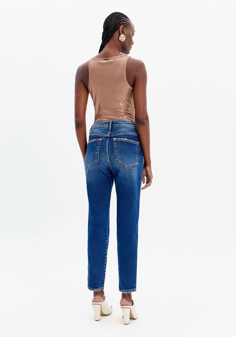 Calça Jeans Mom Com Cintura Alta Luna