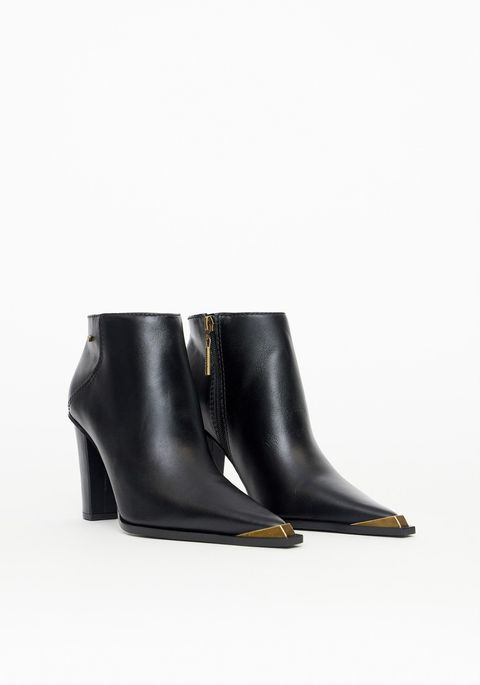 Bota Couro Cano Curto Salto Bloco