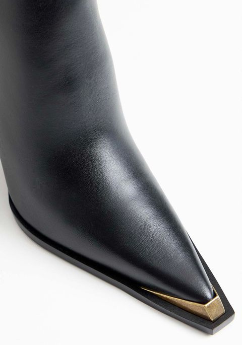 Bota Couro Cano Curto Salto Bloco