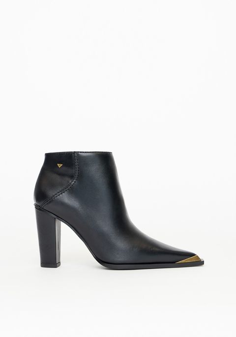 Bota Couro Cano Curto Salto Bloco