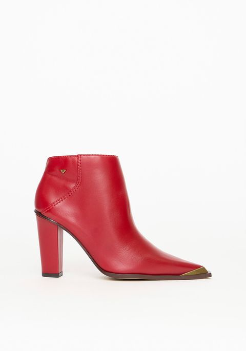 Bota Couro Cano Curto Salto Bloco