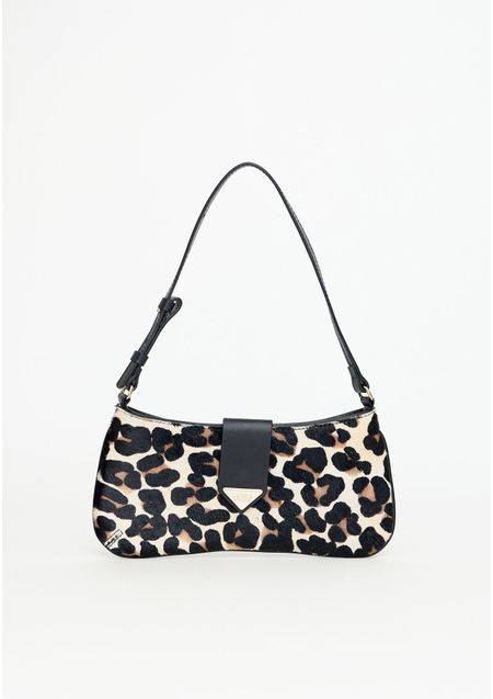 Bolsa Shoulder Bag Couro Pelo Leopardo