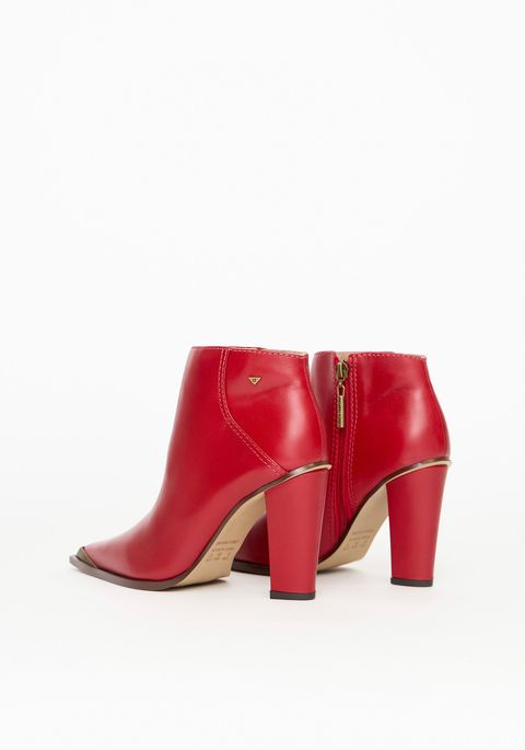 Bota Couro Cano Curto Salto Bloco