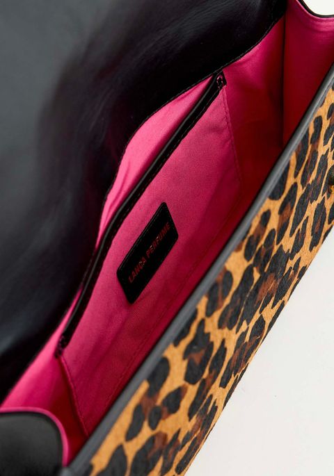 Bolsa Clutch Couro Pelo Leopardo