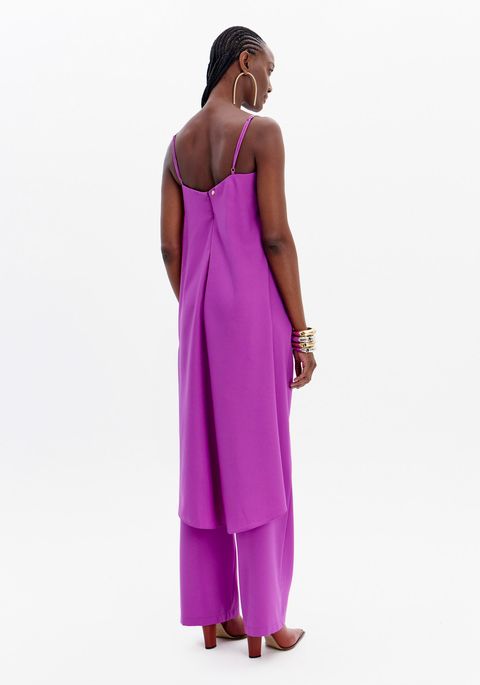 Blusa Alongada Fluida De Alças