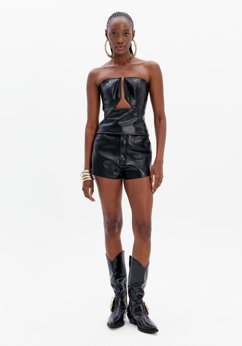 Blusa Corset Com Zíper E Recorte Frontal