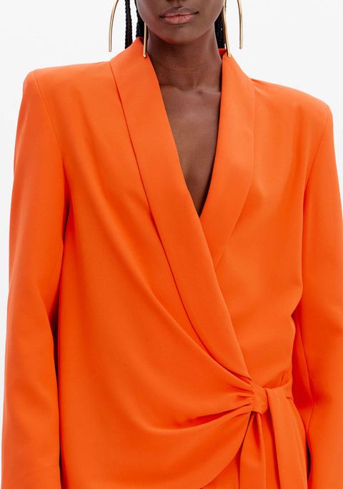 Blazer Alongado Transpassado Com Amarração