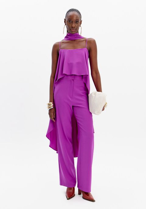 Calça Alfaiataria Full Length Com Bolsos