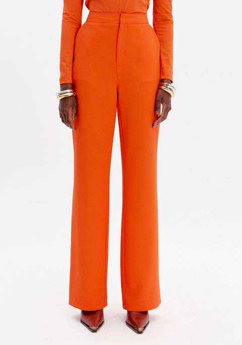 Calça Reta De Cintura Alta