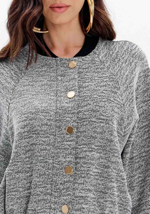 Jaqueta Bomber Raglan Com Botões