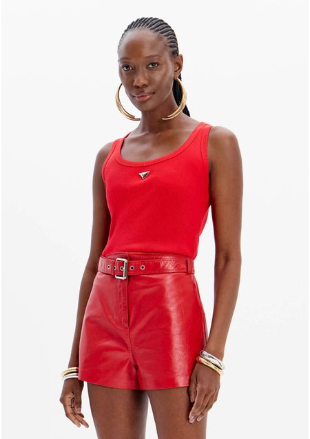 Blusa Regata Canelada Decote Redondo