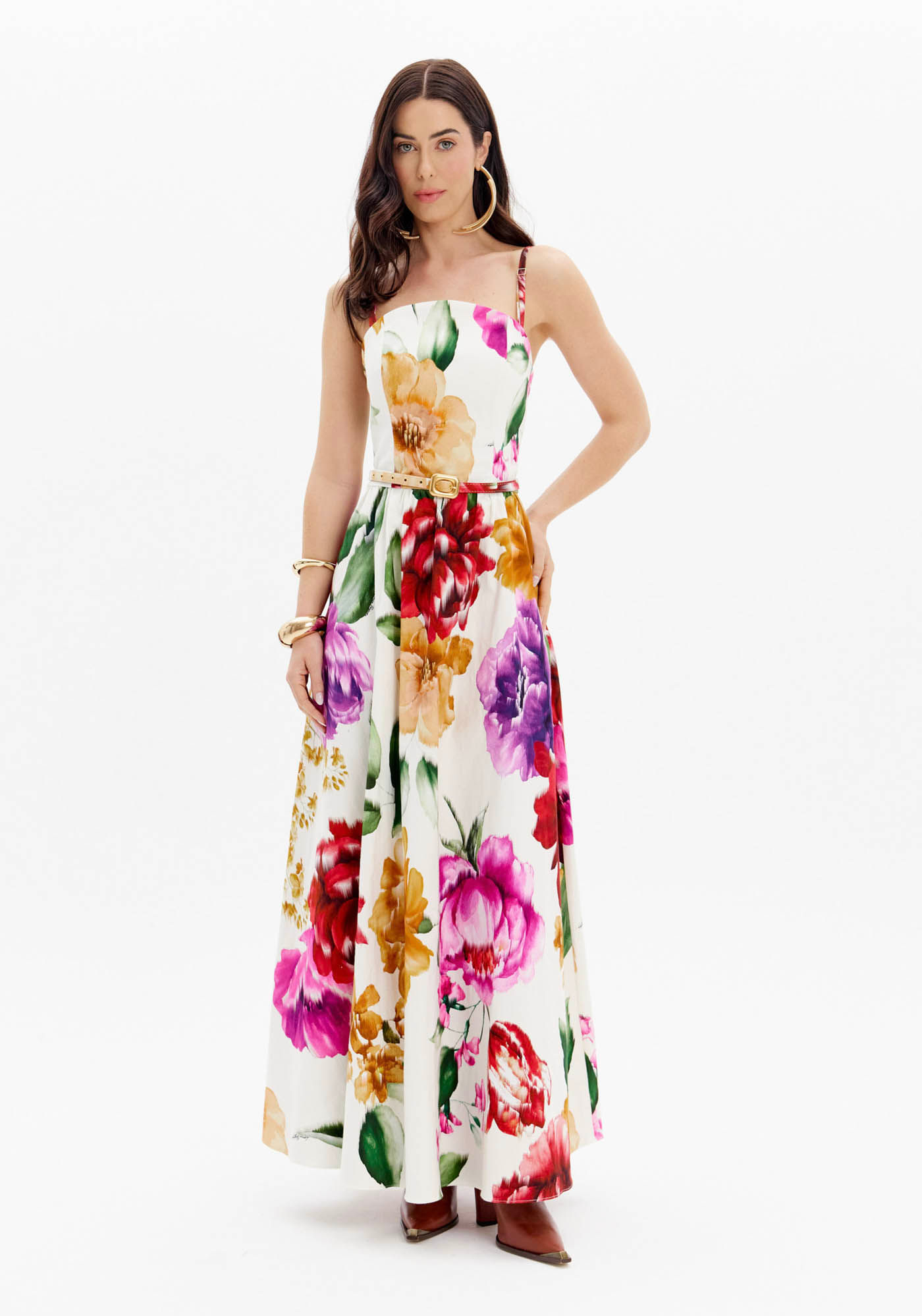 Vestido Lady Like Estampado Super Midi