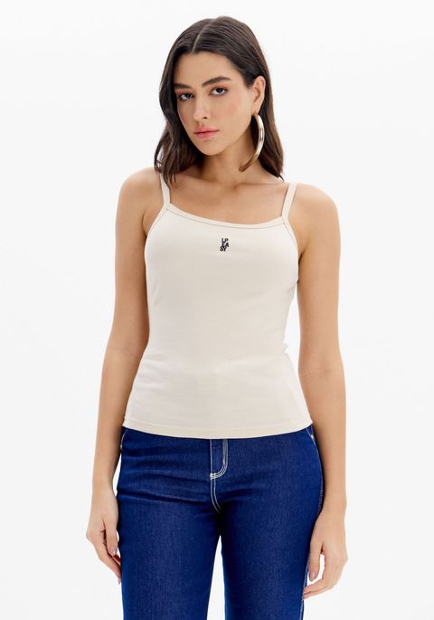 Blusa Regata Básica De Alças Com Name