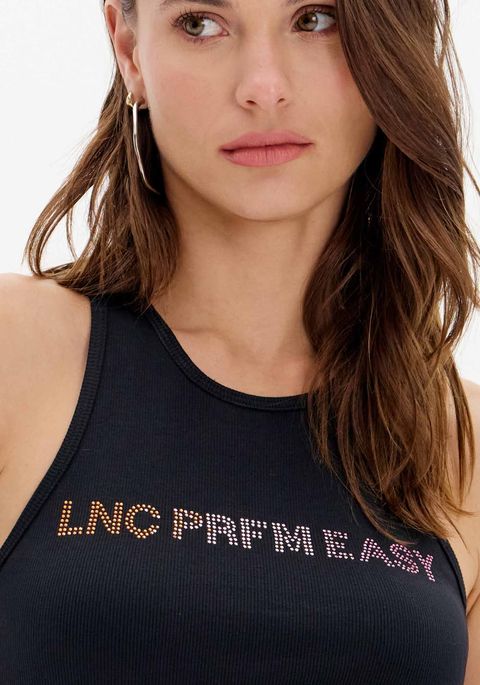 Blusa Regata Canelada Nadador Brilhos