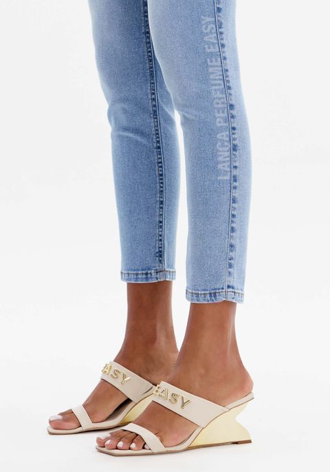 Calça Jeans Skinny Ankle Com Assinatura Lateral