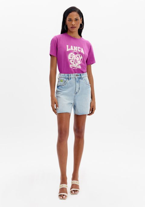 Short Jeans Mom Cintura Super Alta Barra A Fio