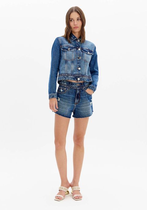 Short Jeans Comfort Cintura Super Alta Barra A Fio