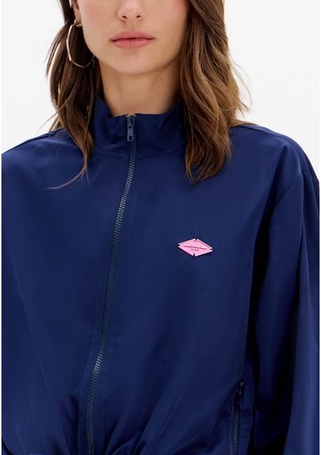 Jaqueta Slim Com Gola E Zíper Frontal