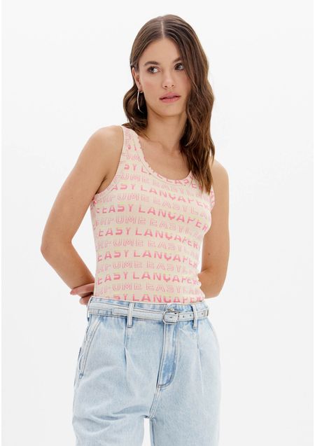 Blusa Regata Justa Estampada Logomania