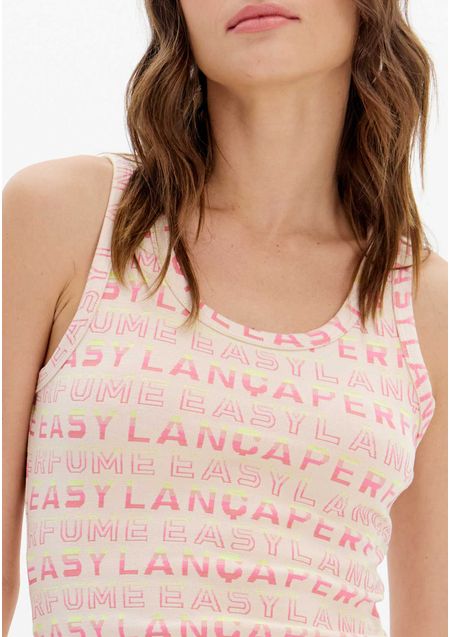 Blusa Regata Justa Estampada Logomania