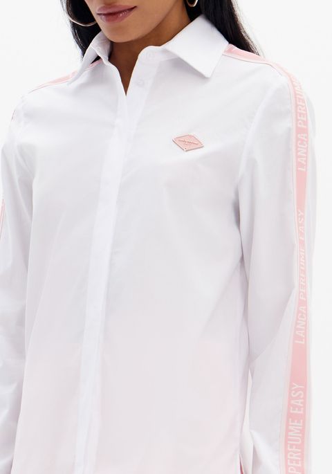 Camisa Tradicional De Mangas Longas Com Gorgurão