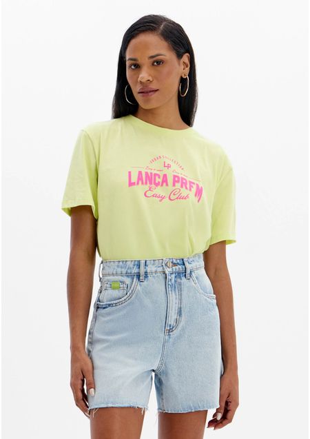 Blusa T-shirt Estampa Frontal Gola Redonda