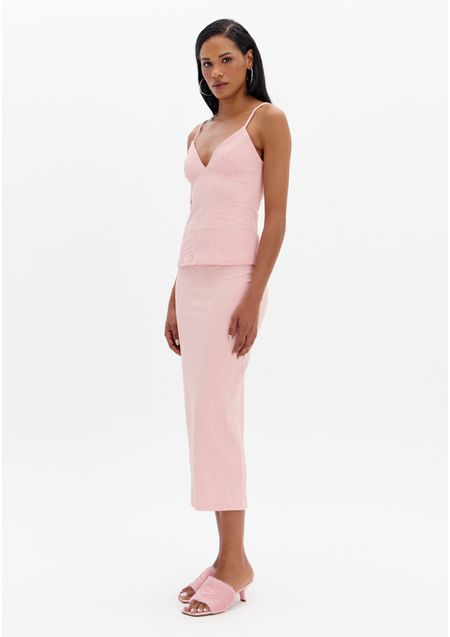 Saia Super Midi Cintura Alta Jacquard