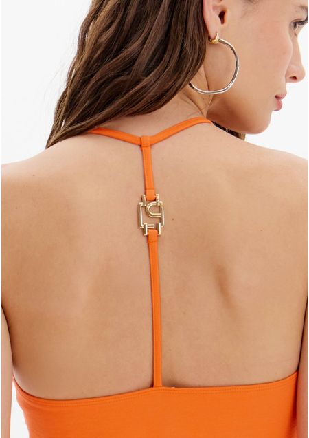 Top Cropped De Alças Enfeite Costas