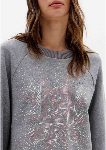 Moletom Raglan Manga Longa Com Brilhos