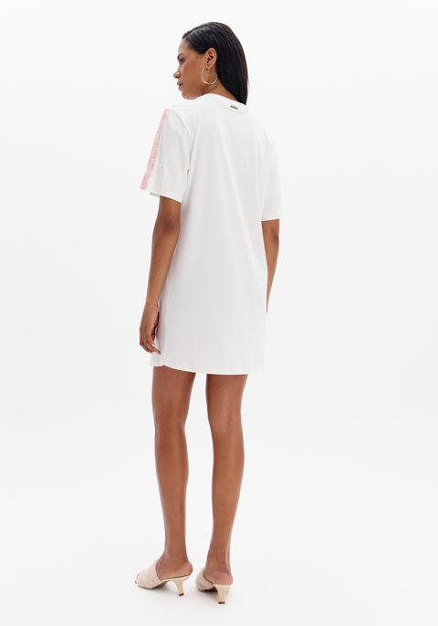 Vestido T-dress Com Estampa E Gorgurão