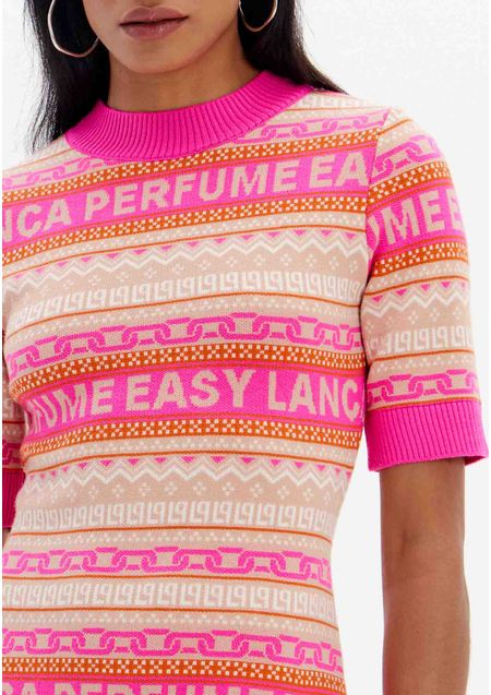 Vestido Tricot Curto Justo Com Mangas Curtas