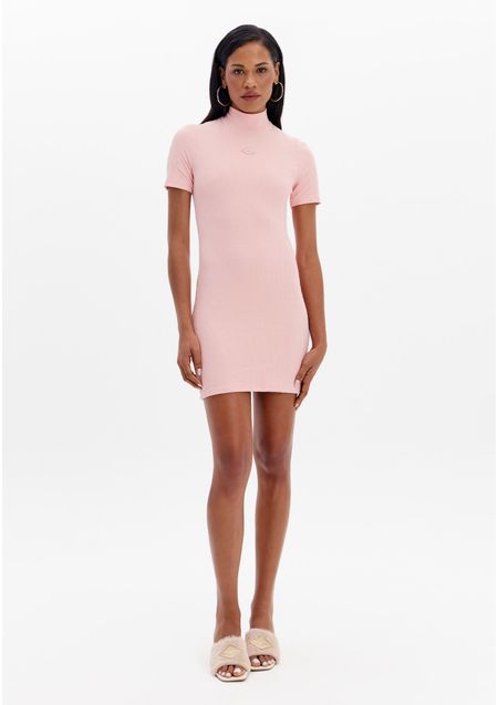 Vestido Curto Com Gola E Mangas Curtas