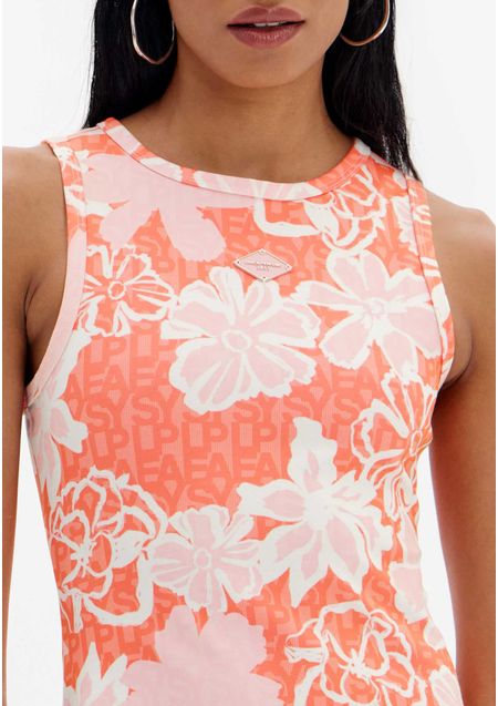 Vestido Curto Estampado Nadador Com Zíper