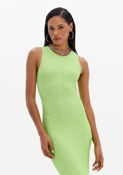 Vestido Justo Super Midi Sem Mangas