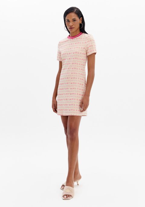 Vestido Curto Logomania Gola Diferenciada