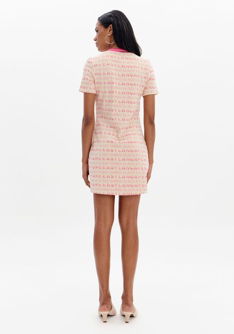 Vestido Curto Logomania Gola Diferenciada