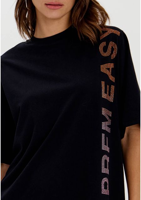 Vestido T-dress Curto Assinatura Lateral