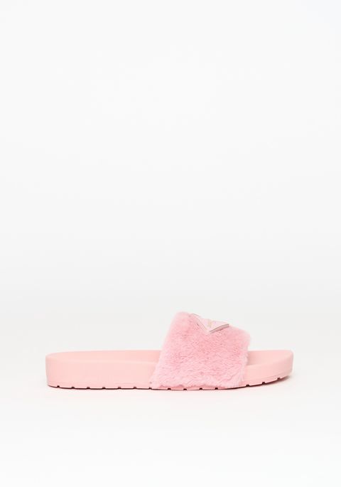 Chinelo Slide Com Pelo E Metal