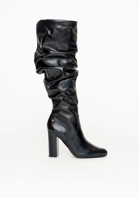 Bota Couro Slouchy Cano Longo
