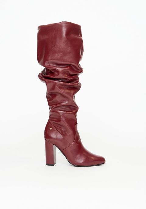 Bota Couro Slouchy Cano Longo
