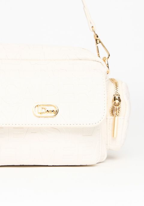 Bolsa Shoulder Bag Com Bolsos E Logo Metalizada