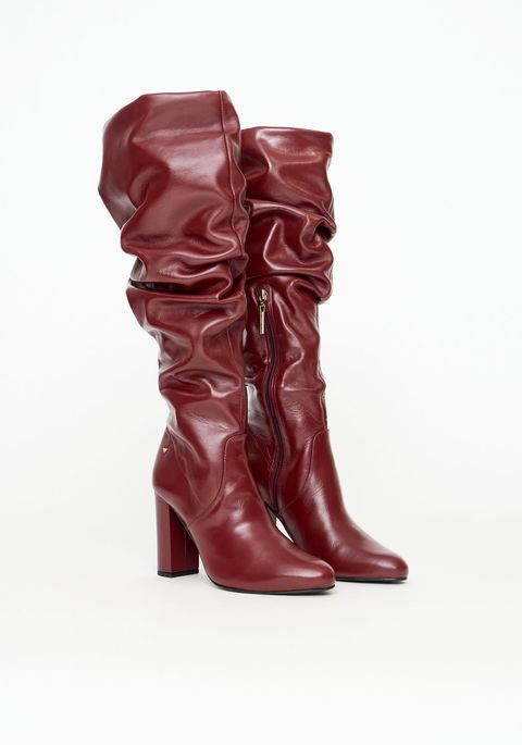 Bota Couro Slouchy Cano Longo