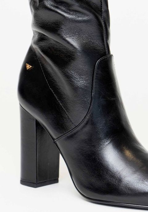 Bota Couro Slouchy Cano Longo