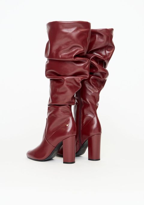 Bota Couro Slouchy Cano Longo