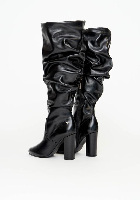 Bota Couro Slouchy Cano Longo
