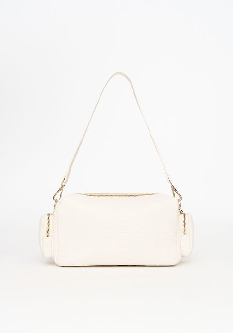 Bolsa Shoulder Bag Com Bolsos E Logo Metalizada